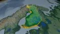 Finland extruded. Bumps shaded. 4k or 4k+ Resolution
