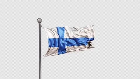 Finland Flag  Animation Loop Include Alpha 3D Rendering 스톡 동영상 283097817