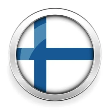 Finland flag button vector Illustrazione stock