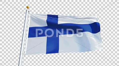 Finland flag, close up, isolated with alpha channel Stock Photos