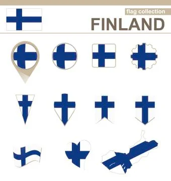 Finland Flag Collection Stock Illustration