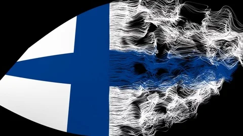 The Finland flag emerging from yarn Stock Footage 84841206