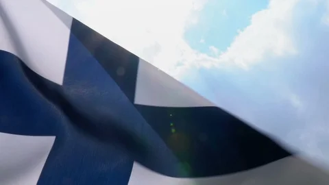 Finland Flag Flapping Stock Footage 118957308