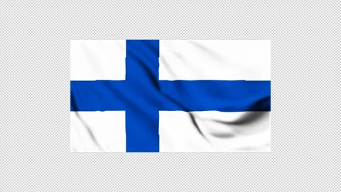 Finland flag fluttering in the wind Stock Footage 306270402