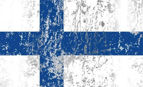 Finland flag with grunge effect. Stock Illustration