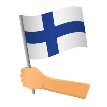 Finland flag in hand Stock Illustration