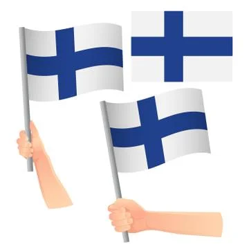 Finland flag in hand set Stock Illustration