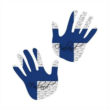 Finland flag hand vector 스톡 일러스트
