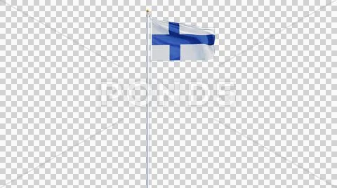 Finland flag, long shot, isolated with alpha channel Stock Photos