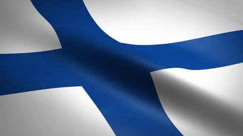 Finland Flag Loop - waving flag with highly detailed fabric texture seamless Stock Footage 120484486