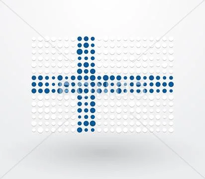 Finland flag made up of dots Stock Illustration
