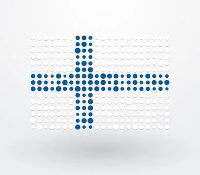 Finland flag made ??up of dots Stock Illustration