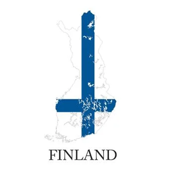 Finland flag map Stock Illustration