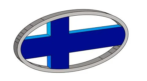 Finland Flag Oval 3D Button Stock Illustration