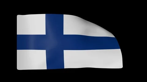 Finland Flag plus alpha Channel Video stock 87296336