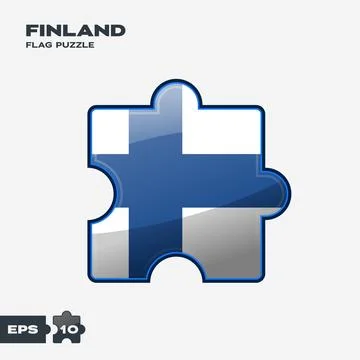 Finland Flag Puzzle Stock Illustration