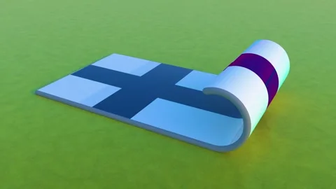 Finland Flag - Rolling Animation Stock Footage 255141896