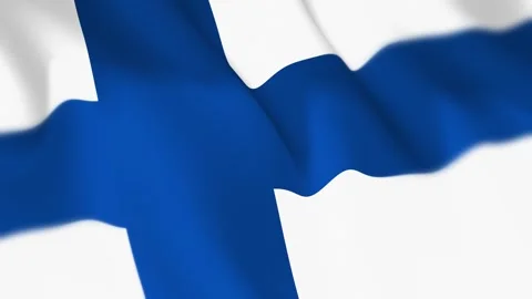 Finland Flag Seamless Loop 4k 60fps on Sky Background Stock Footage 340344187