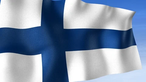 Finland Flag - Set of 3 Angles with Masks [3WaveSeries] Stock Footage 103324081