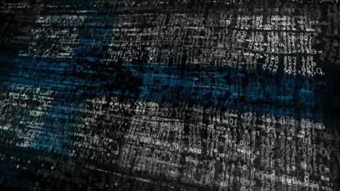 Finland flag waving with security code Video stock 347866443