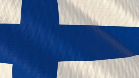 Finland flag waving white background loop Stock Footage 342959791