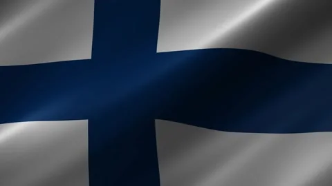 Finland flag waving in the wind Stock-Footage 348682159