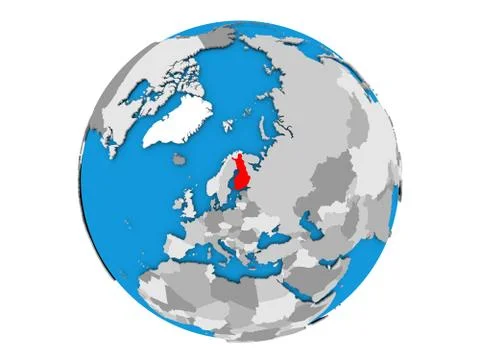 Finland on globe isolated Stock Illustration