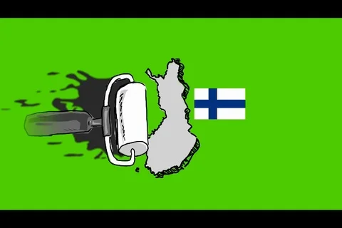 Finland - Hand-Drawn Animation - scroll paint black Stock Footage 98004683