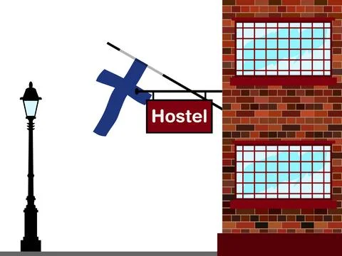 Finland Hostels Vector Illustration Stock Illustration