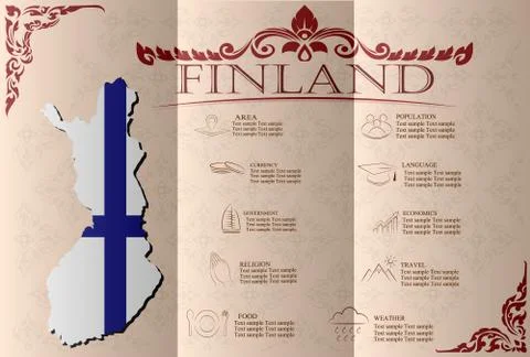 Finland infographics, statistical data, sights. Vector illustration Stock Illustration