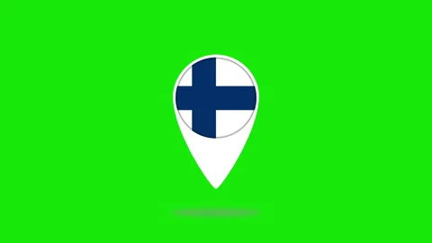 Finland location icon bouncing on green screen background Stock Footage 314338595