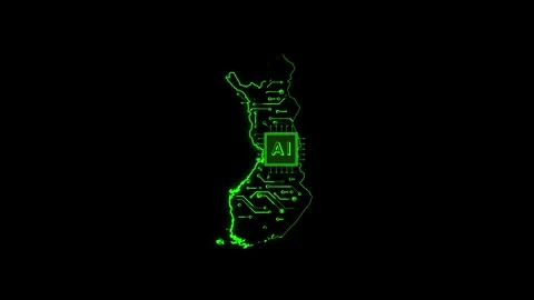 Finland Map AI Chipset Technology Opener Video stock 337055354