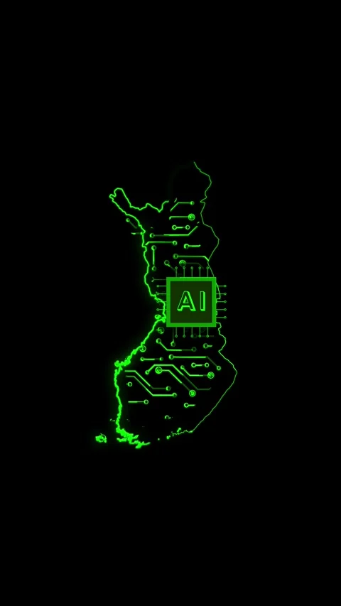 Finland Map AI Chipset Technology Opener Stock Footage 337171560