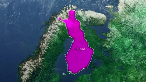 FINLAND Map With Borders Stock Footage 318673884