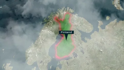 Finland Map - Clouds Effect Stock Footage 267571931