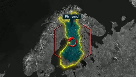 Finland Map - Cyber Attack Video stock 268734749