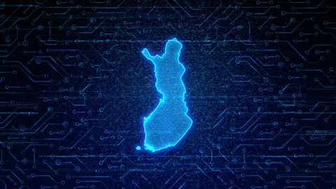 Finland Map Digital Technology Opener Video stock 335081093