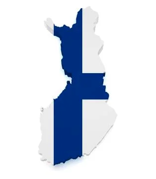 Finland map flag 3d shape Stock Illustration