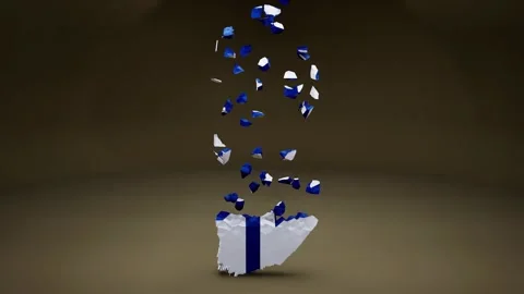 Finland Map With Flag Video stock 324712387