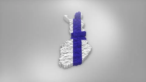 Finland Map with Flag Intro Background Stock Footage 315162908
