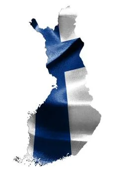 Finland Map With Flag On It 3D Illustration Stock Photos