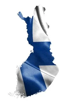 Finland Map With Flag On It 3D Illustration Foto stock