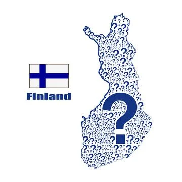 Finland map flag made from question mark. Stock Illustration