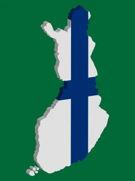 Finland Map flag Vector 3D illustration Eps 10. 스톡 일러스트