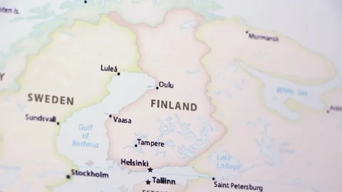 Finland on a Map Stock Footage 99250594