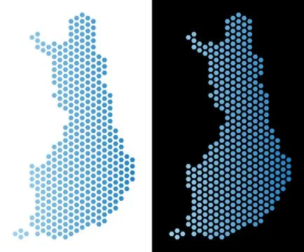 Finland Map Hexagon Scheme Ilustração Stock