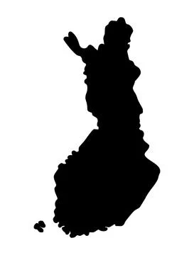 Finland map silhouette vector solated Stock Illustration
