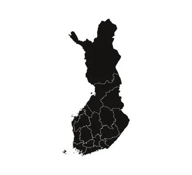 Finland map, states border map. Vector illustration. Stock Illustration