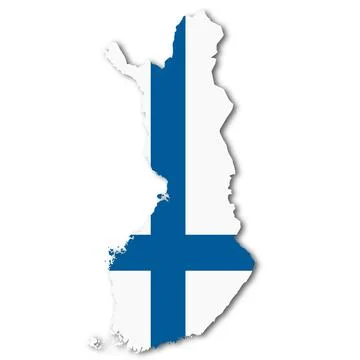 Finland map on white background with clipping path to remove shadow Stock Illustration