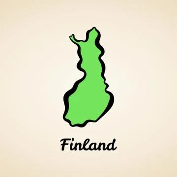 Finland - Outline Map Stock Illustration